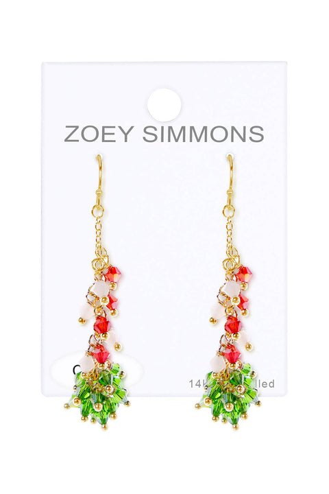 Mixed Austrian Crystal Christmas Drop Earrings - GF