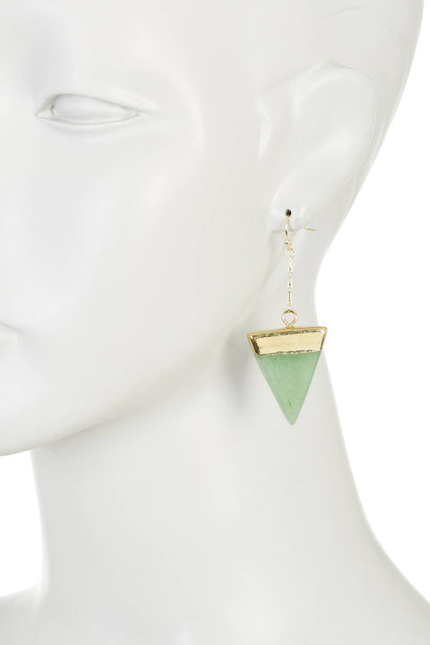 Green Aventurine & Raspberry Crystal Drop Earrings - GF