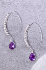 Amethyst & Sterling Silver Threader Earrings - SS