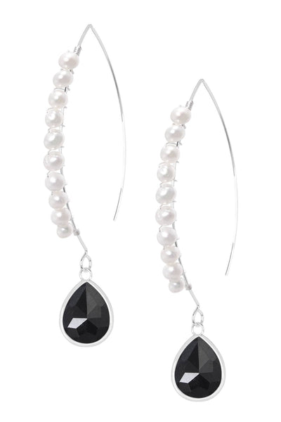 Hematite & Sterling Silver Threader Earrings - SS