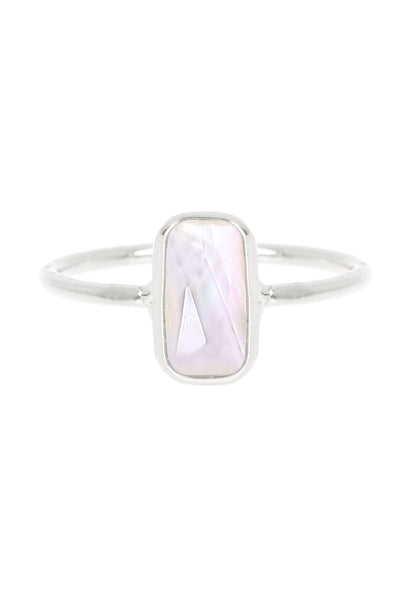 Mother Of Pearl Rectangle Petite Ring - SF