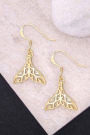 Whale Tail Drop Earrings - GF