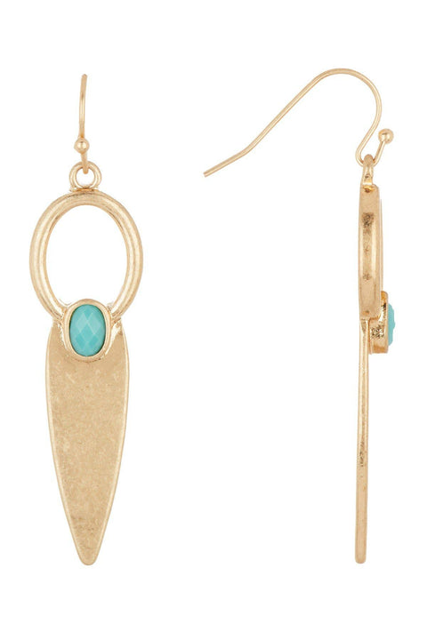 Amazonite Geometric Drop Earrings - GF