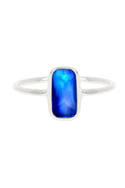 Labradorite Doublet Rectangle Petite Ring - SF