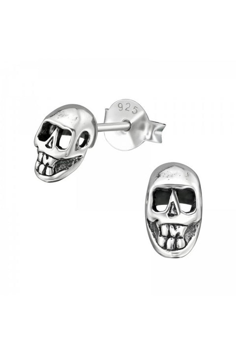 Sterling Silver Skull Ear Studs - SS