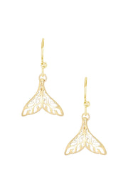 Whale Tail Drop Earrings - GF