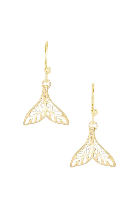 Whale Tail Drop Earrings - GF