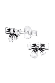 Sterling Silver Bow Ear Studs - SS