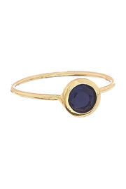 London Blue Crystal Round Ring - GF