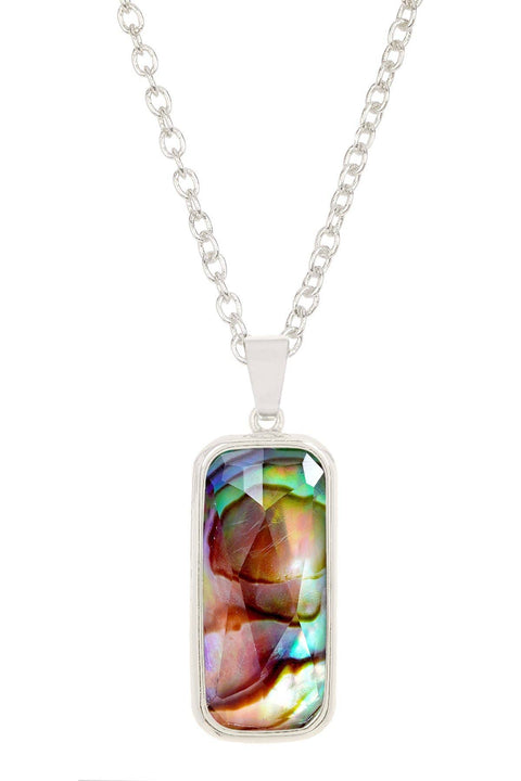 Abalone & Quartz Pendant Necklace - SF