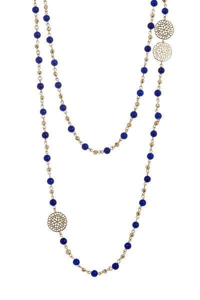 Lapis & Freshwater Pearl Double Strand Necklace - GF
