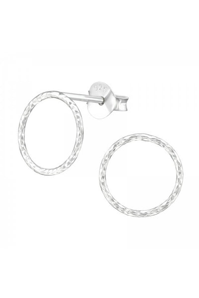 Sterling Silver Circle Ear Studs - SS