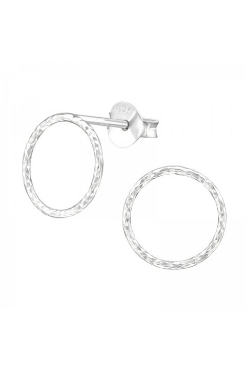 Sterling Silver Circle Ear Studs - SS