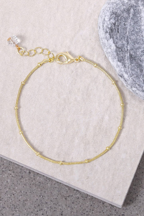 14k Gold Plated 1mm Bead Chain Bracelet - GP