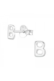 Sterling Silver Individual Letter Ear Studs - SS