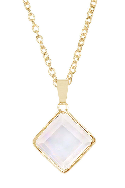 Mother Of Pearl Quartz Pendant Necklace - GF
