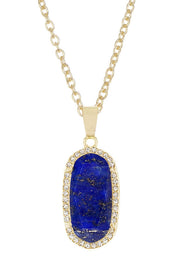 Lapis Halo Pendant Necklace - GF