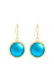 Blue Mother Of Pearl Drop Earrings - GF