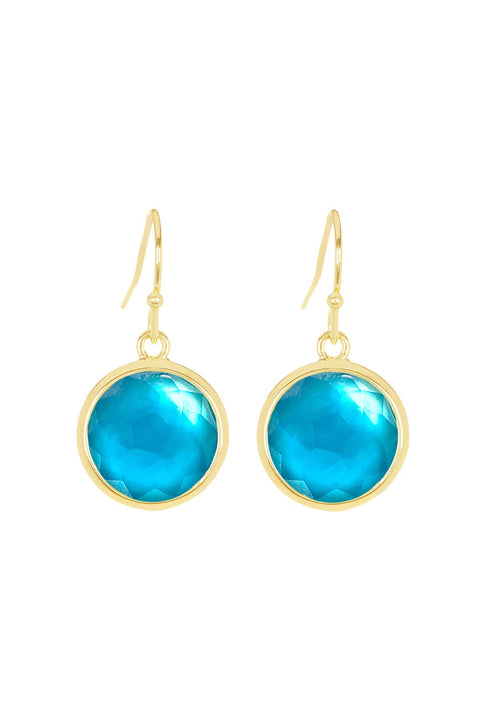 Blue Mother Of Pearl Drop Earrings - GF