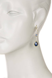London Blue Crystal Pendulum Earrings - GF