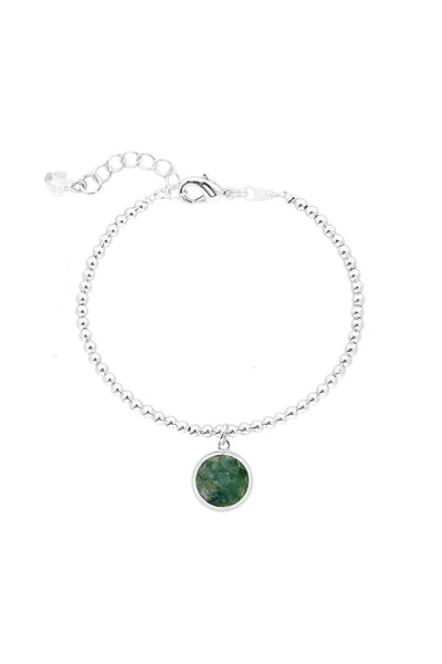 Moss Agate Beaded Charm Bracelet - SF