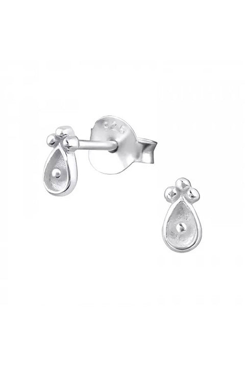 Sterling Silver Antique Ear Studs - SS