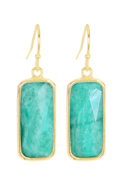 Amazonite Rectangle Earrings - GF