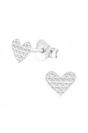 Sterling Silver Heart Ear Studs - SS
