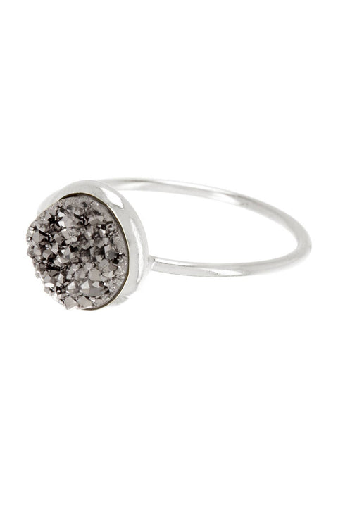 Silver Druzy Quartz Ring In Silver - SF