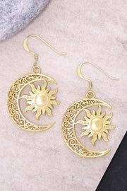 Sun & Moon Drop Earrings - GF