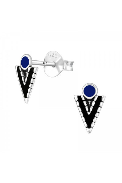 Sterling Silver Arrow Ear Studs With Epoxy - SS