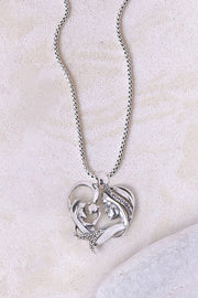Sterling Silver Mother & Child Pendant Necklace - SS