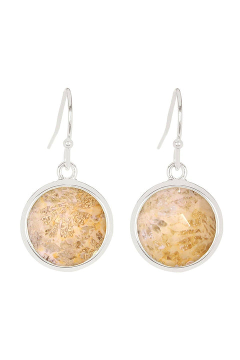 Lily Fossil Round Earrings - SF