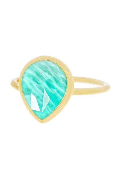 Amazonite Teardrop Ring - GF