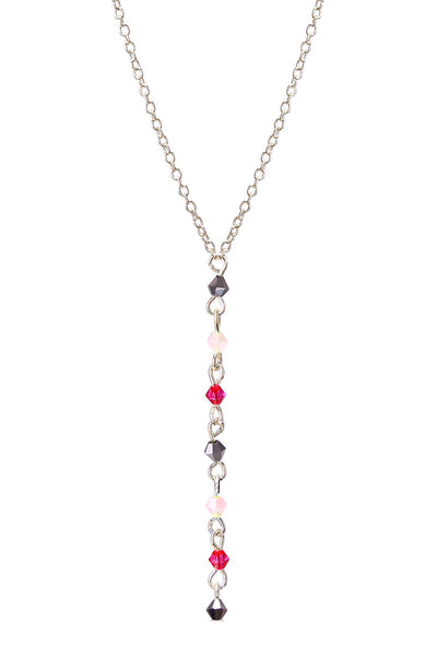 Pink Austrian Crystal Y Necklace - SF