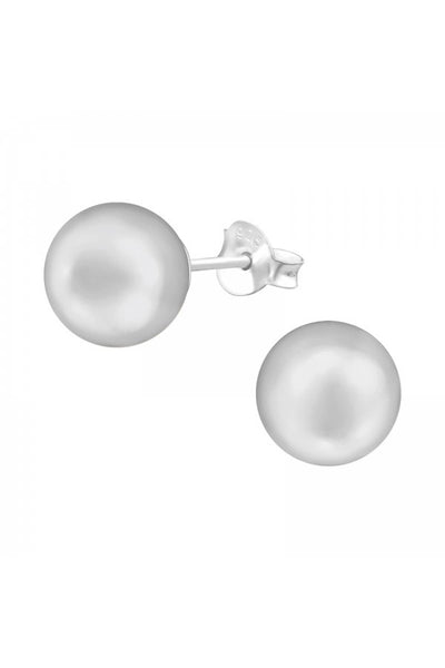 Synthetic Pearl 8mm Ear Studs - SS