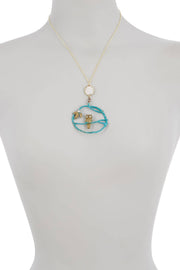 Perched Owl Pendant Necklace - GF