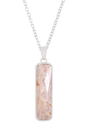 Lily Fossil Rectangle Necklace - SF