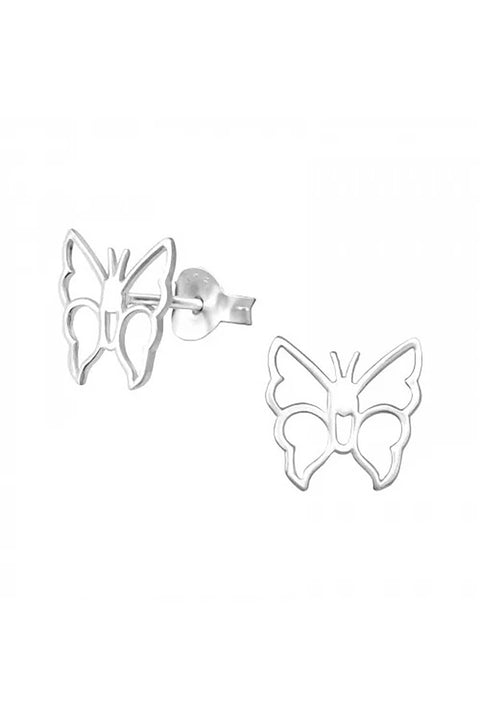 Sterling Silver Butterfly Ear Studs - SS