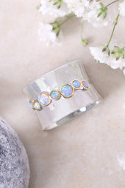 Sterling Silver & Opal Band Ring - SF