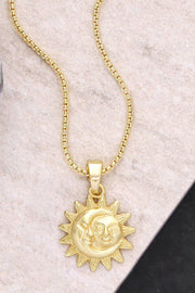 Sun & Moon Pendant Necklace - GF