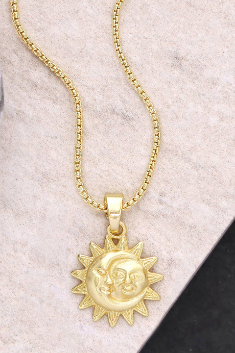 Sun & Moon Pendant Necklace - GF