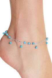 Turquoise Tucson Anklet In Silver - SF