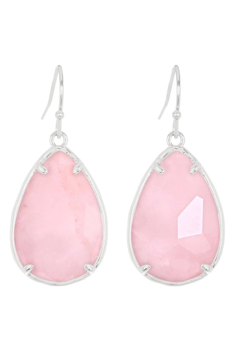 Rose Quartz Fancy Cut Drop Earrings - SF