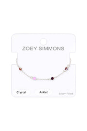 Purple Austrian Crystal Anklet - SF