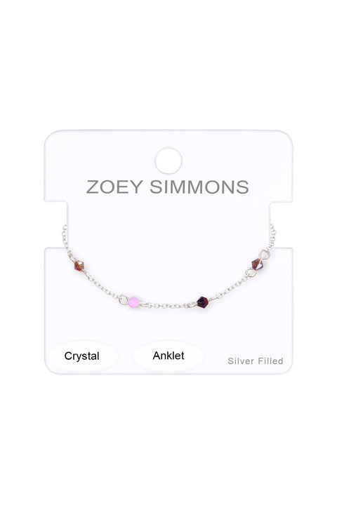 Purple Austrian Crystal Anklet - SF