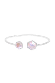 Mother Of Pearl Quartz Octagon Cuff Bracelet - SF