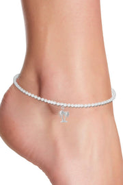 Palm Tree Charm Beaded Anklet - SF