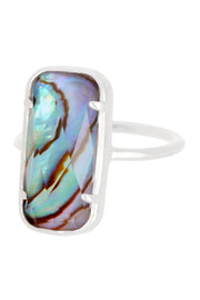 Abalone Quartz Rectangle Ring - SF