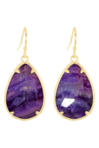 Amethyst Pear Cut Earrings - GF